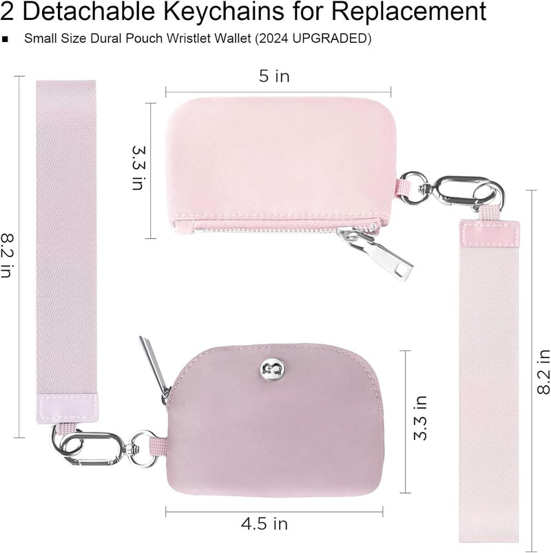 Babysun Mini Zip Around Dual Pouch Wristlet With 2 Straps Wristlet Keychain Wallet for Women Coin Purse Small Cute for Teen Girl - Image 2